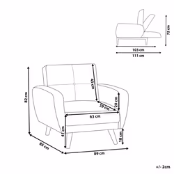 Recliner Chair FLORLI Fabric Light Grey