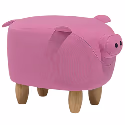 Animal Stool PIGGY Fabric Pink