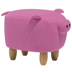 Animal Stool PIGGY Fabric Pink