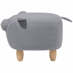 Animal Stool PIGGY Fabric Light Grey