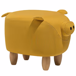 Animal Stool PIGGY Fabric Yellow