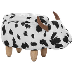 Storage Animal Stool COW Fabric White