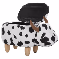 Storage Animal Stool COW Fabric White - Additional view 4