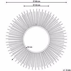 Wall Mirror CILLY 80 cm 80 cm Metal Gold