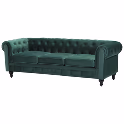Sofa CHESTERFIELD Velvet Emerald Green 3 Seater