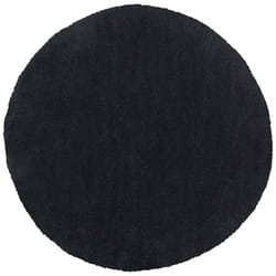 Shaggy Round Area Rug  140 cm Black DEMRE