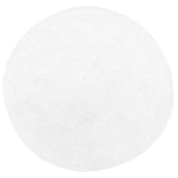 Shaggy Round Area Rug  140 cm White DEMRE