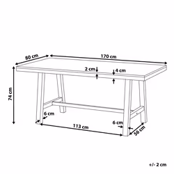 Garden Dining Table SCANIA 170 cm 80 cm Acacia Wood White