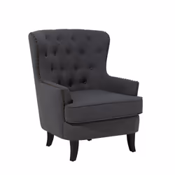 Fabric Wingback Chair Dark Grey VIBORG II
