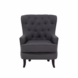 Fabric Wingback Chair Dark Grey VIBORG II