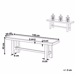Garden Bench SCANIA 140 cm Acacia Wood Black