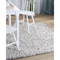 Felt Ball Rug 160 x 230 cm Light Grey AMDO