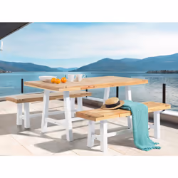 Garden Bench SCANIA 140 cm Acacia Wood White