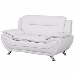 Sofa LEIRA Faux Leather White 2 Seater