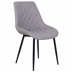 Set of 2 Dining Chairs MARIBEL Faux Leather Light Grey