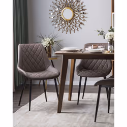 Set of 2 Dining Chairs MARIBEL Faux Leather Dark Brown