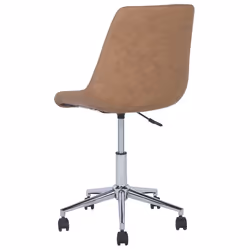 Desk Chair Swivel MARIBEL Faux Leather Golden Brown