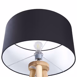 Floor Lamp NITRA Oak Wood Black