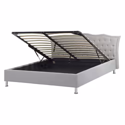 Ottoman Bed Fabric METZ 160 x 200 cm (EU King Size) Light Grey
