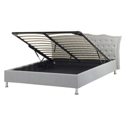 Ottoman Bed Fabric METZ 160 x 200 cm (EU King Size) Light Grey