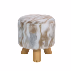 Faux Fur Footstool Multicolour TEXAS