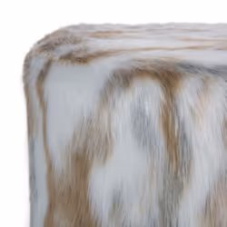 Faux Fur Footstool Multicolour TEXAS