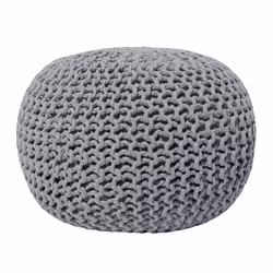Pouffe CONRAD Cotton Grey 50 cm 50 cm 35 cm