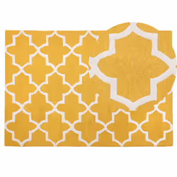 Wool Area Rug 140 x 200 cm Yellow SILVAN