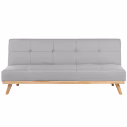 Sofa Bed FROYA Fabric Light Grey 3 Seater