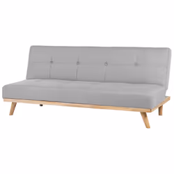 Sofa Bed FROYA Fabric Light Grey 3 Seater
