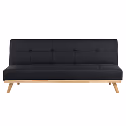 Sofa Bed FROYA Fabric Black 3 Seater