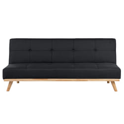 Sofa Bed FROYA Fabric Black 3 Seater