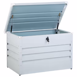 Storage Box CEBROSA Metal 100 cm 62 cm Light Grey