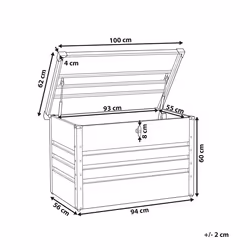 Storage Box CEBROSA Metal 100 cm 62 cm Light Grey
