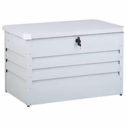 Storage Box CEBROSA Metal 100 cm 62 cm Light Grey
