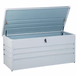 Storage Box CEBROSA Metal 132 cm 62 cm Light Grey