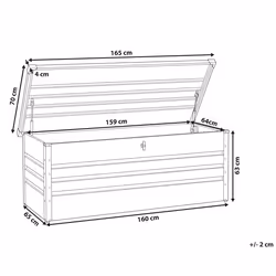 Storage Box CEBROSA Metal 165 cm 70 cm Light Grey