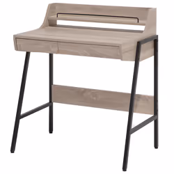 Home Office Desk BROXTON Light Brown 77 cm 46 cm with Storage