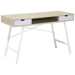 Home Office Desk CLARITA Light Brown 120 cm 48 cm with Storage