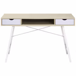 Home Office Desk CLARITA Light Brown 120 cm 48 cm with Storage - Additional view 4