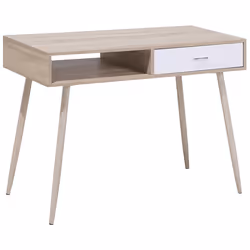Home Office Desk DEORA Light Brown 100 cm 48 cm with Storage
