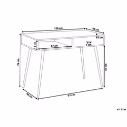Home Office Desk DEORA Light Brown 100 cm 48 cm with Storage