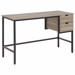 Home Office Desk GRANT Light Brown 120 cm 48 cm with Storage
