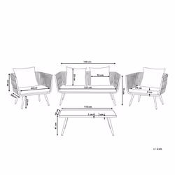 Garden Lounge Set with Table 4 Seater RAGUSA PE Rattan Grey