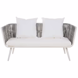 Garden Lounge Set with Table 4 Seater RAGUSA PE Rattan Off-White