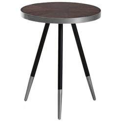 Side Table Dark Wood with Silver RAMONA