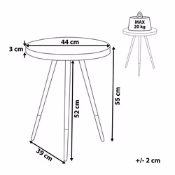 Side Table Dark Wood with Silver RAMONA