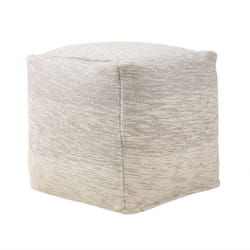 Cotton Pouffe Light Grey HIRRI
