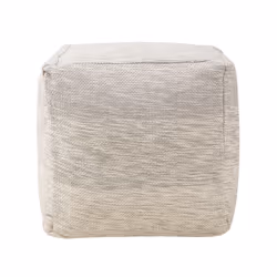 Cotton Pouffe Light Grey HIRRI