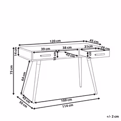 Kaptafel Home Office Desk FRISCO Grey 120 cm 45 cm with Storage